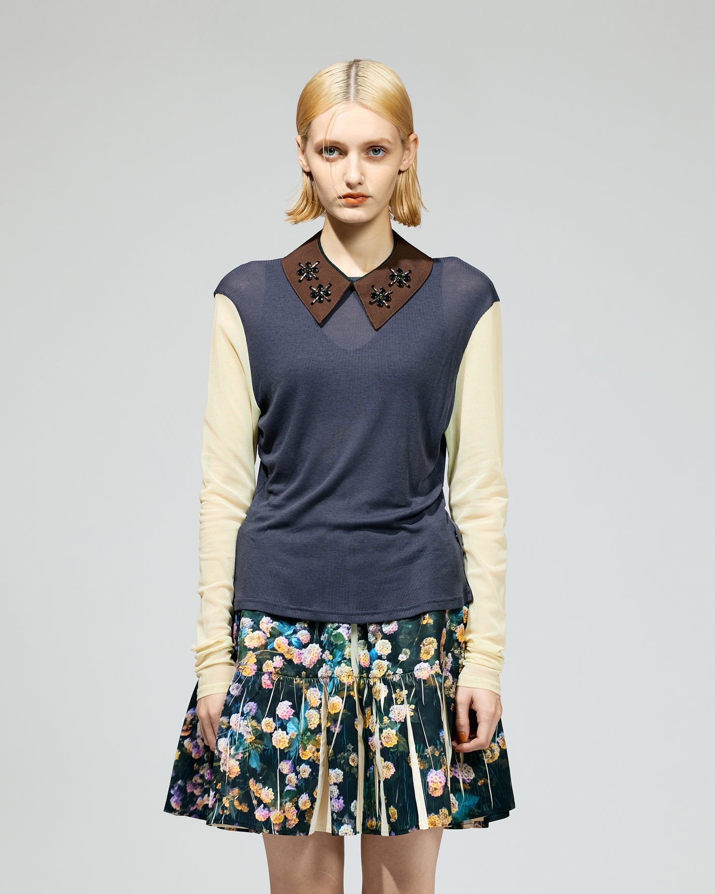 BICOLOR SHEER C/S (GRAY x YELLOW)