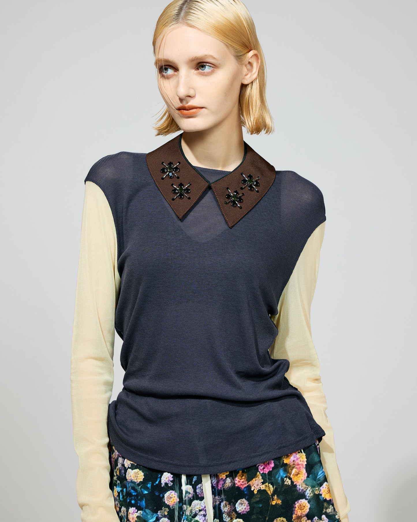 BICOLOR SHEER C/S (GRAY x YELLOW)