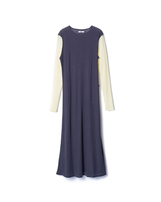 BICOLOR SHEER ONE-PIECE (GRAY x YELLOW)