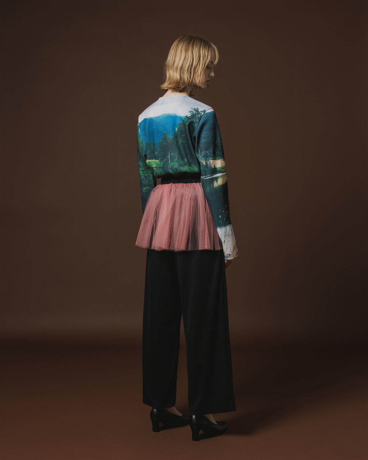 RIB WIDE PANTS (BLACK)