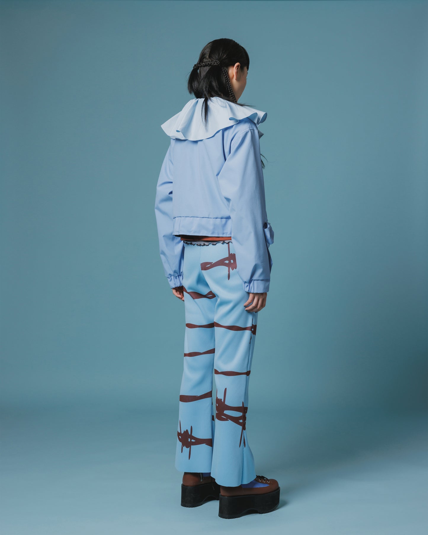 RIB FLARE PANTS (L.BLUE)