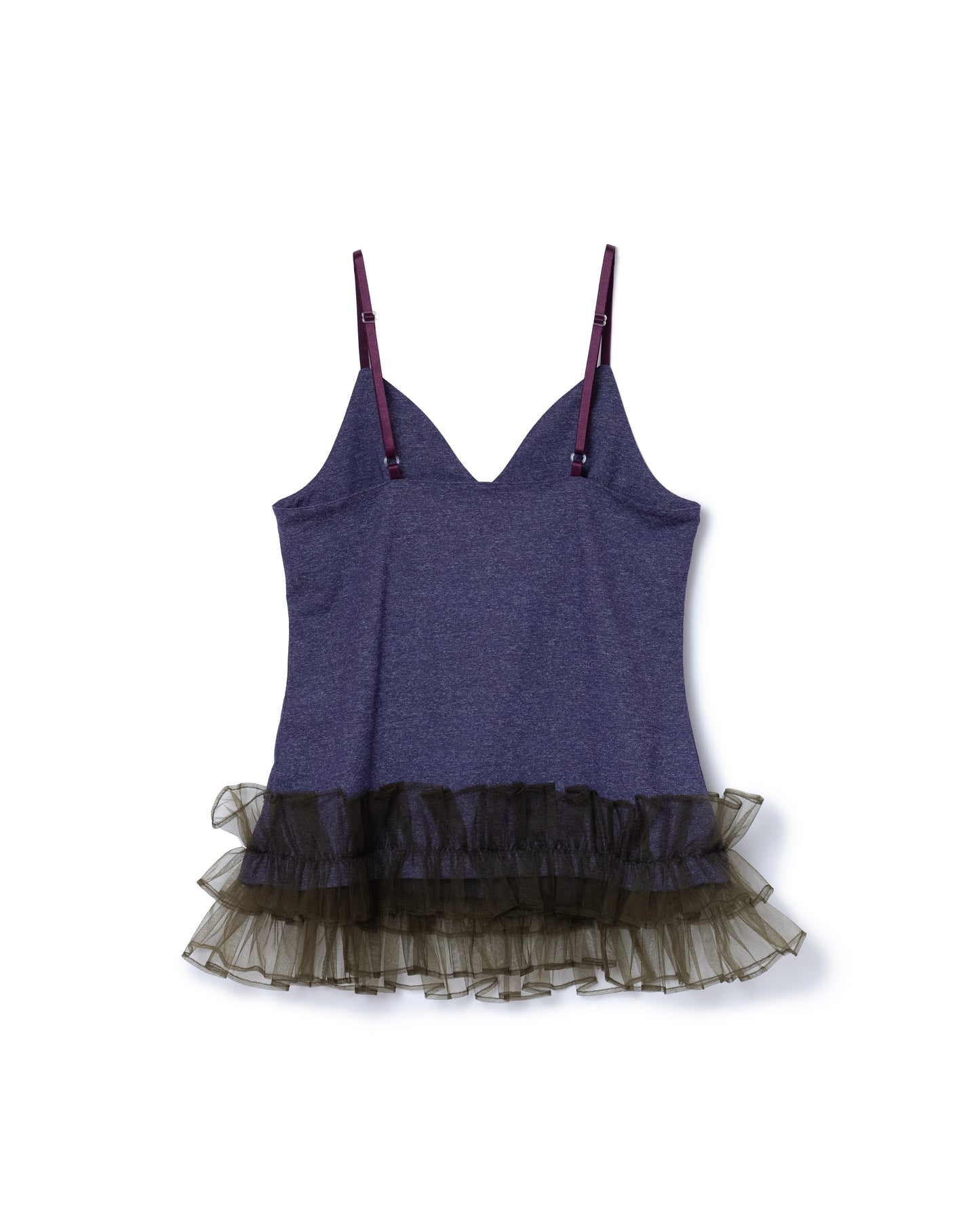 FRILL CAMISOLE (PURPLE×KHAKI)