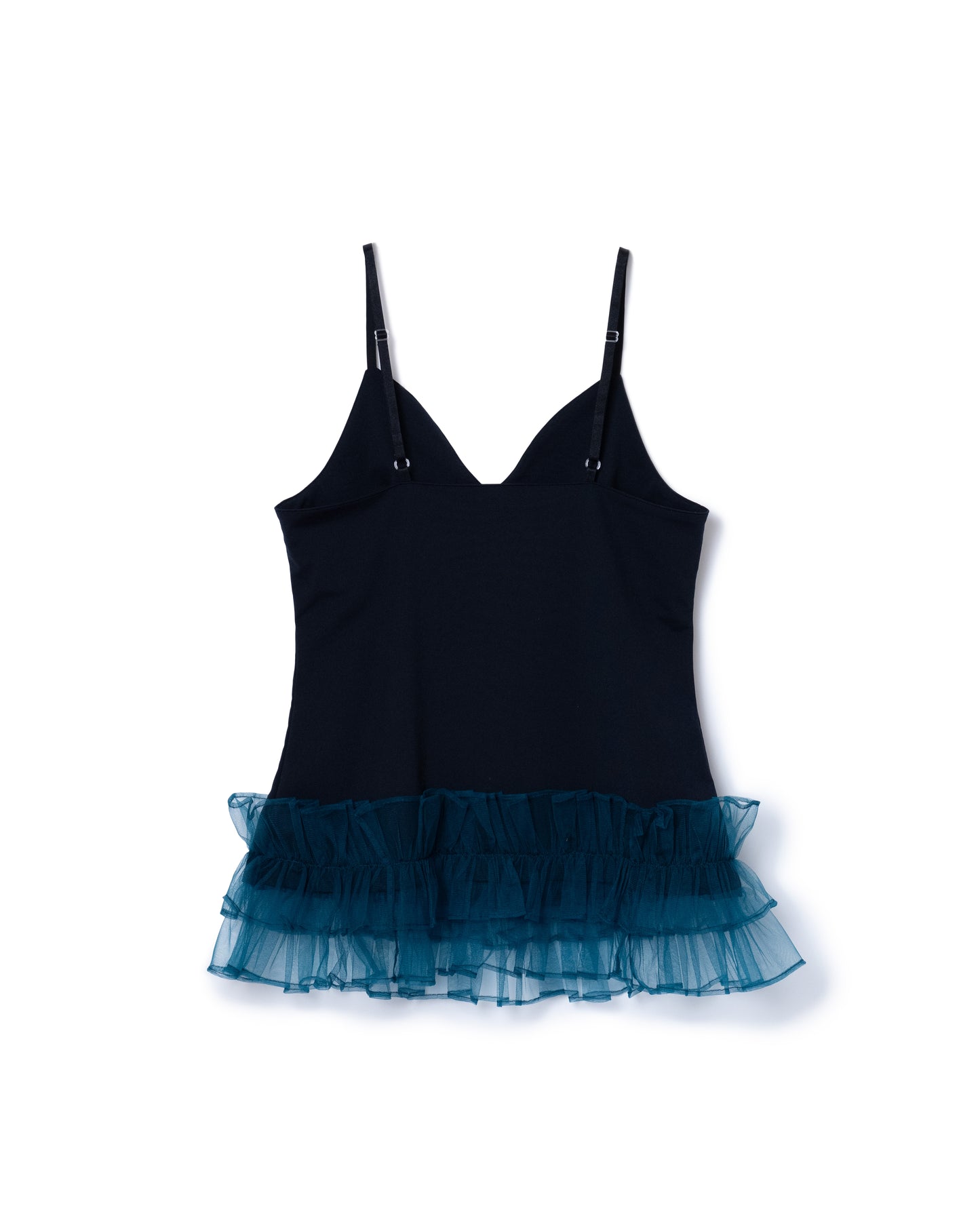 FRILL CAMISOLE (BLACK×GREEN)