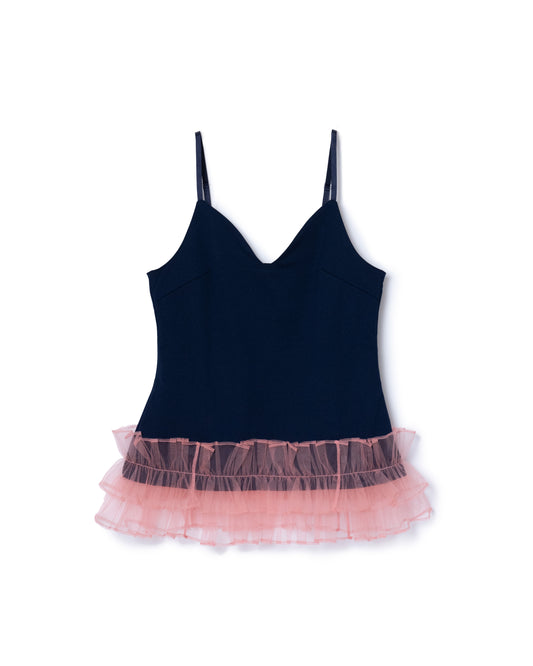 FRILL CAMISOLE (NAVY×PINK)