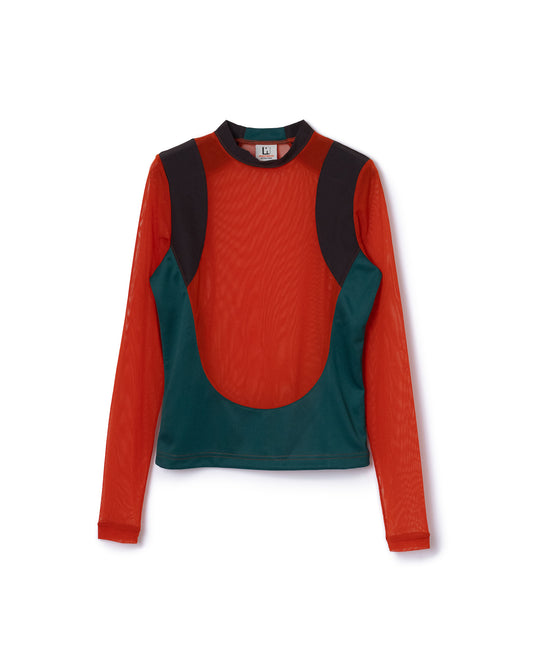 SHEER SWITCHING C/S (ORANGE x GREEN)