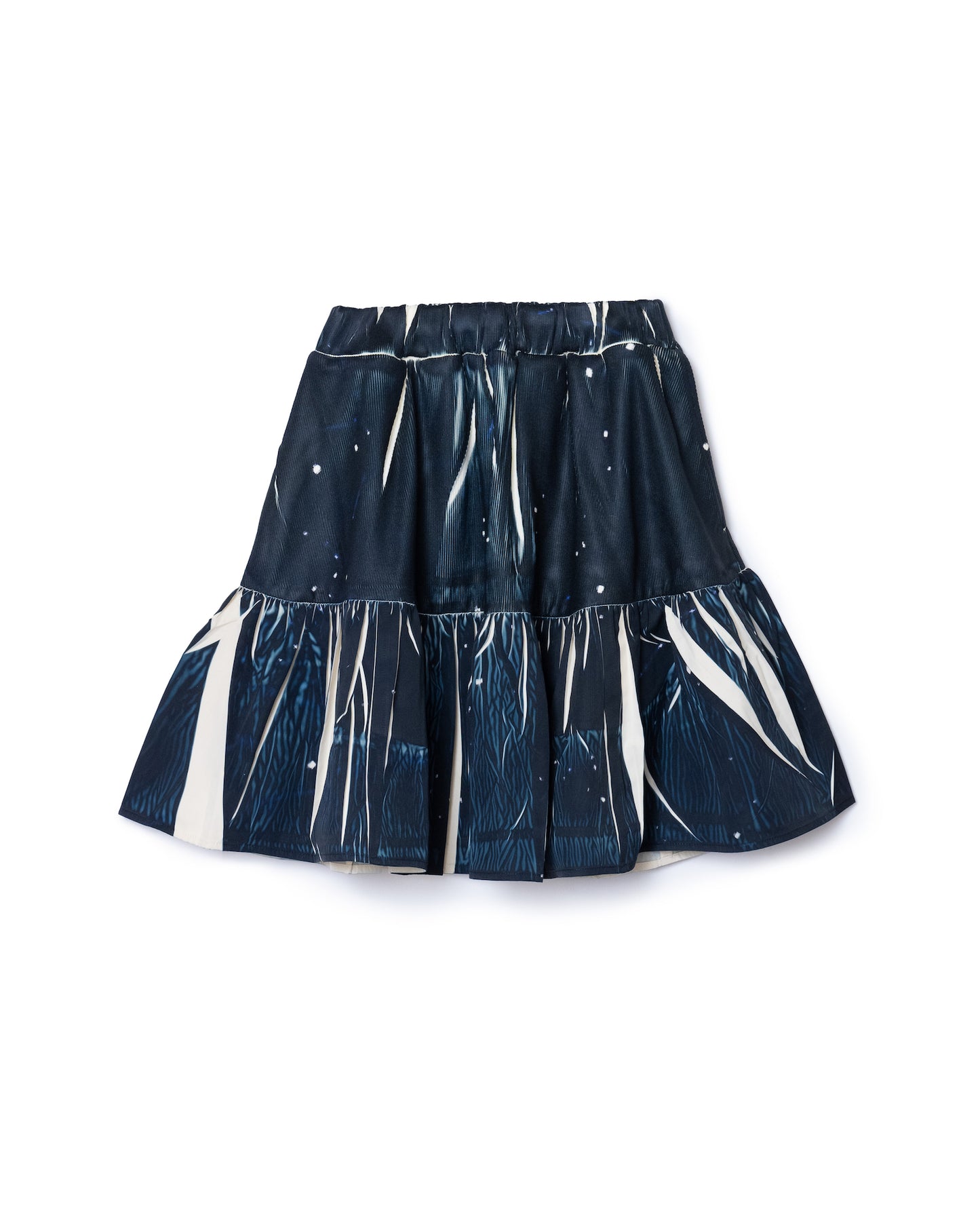 DIRECT PRINT RIB GATHER MINI SKIRT (STARRY SKY)
