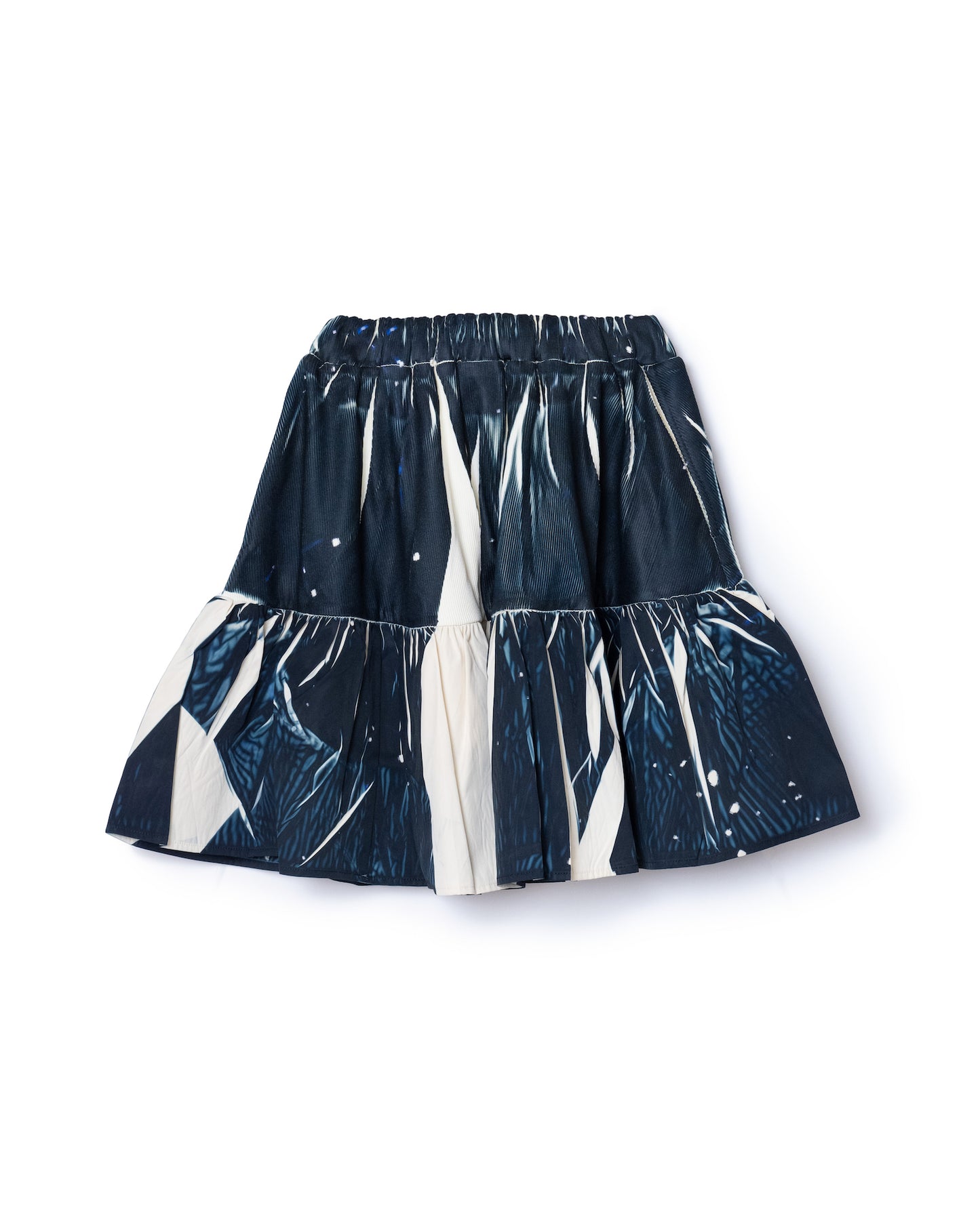DIRECT PRINT RIB GATHER MINI SKIRT (STARRY SKY)