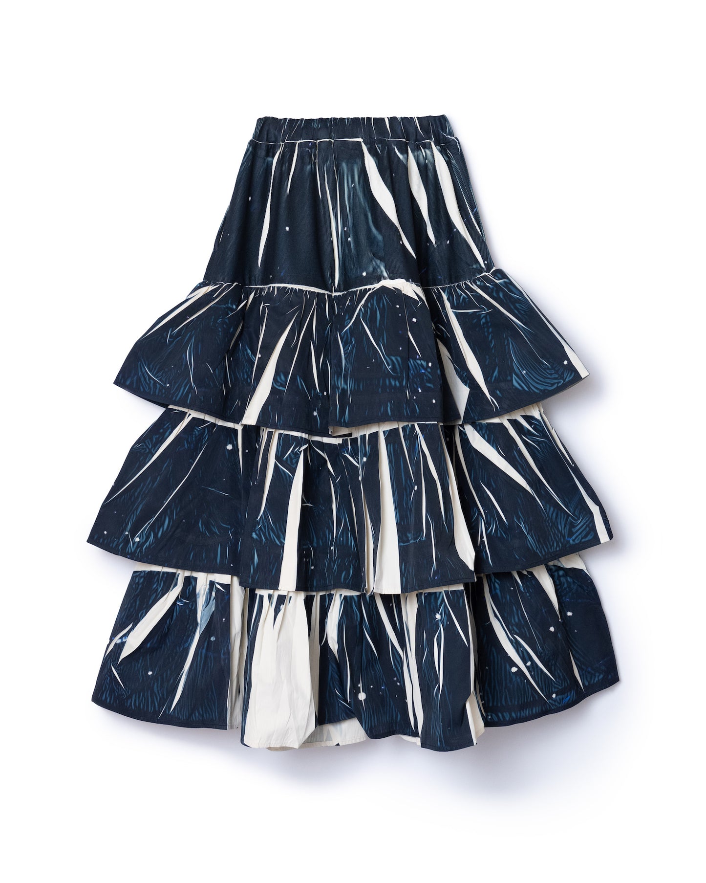 DIRECT PRINT RIB GATHER LONG SKIRT (STARRY SKY)
