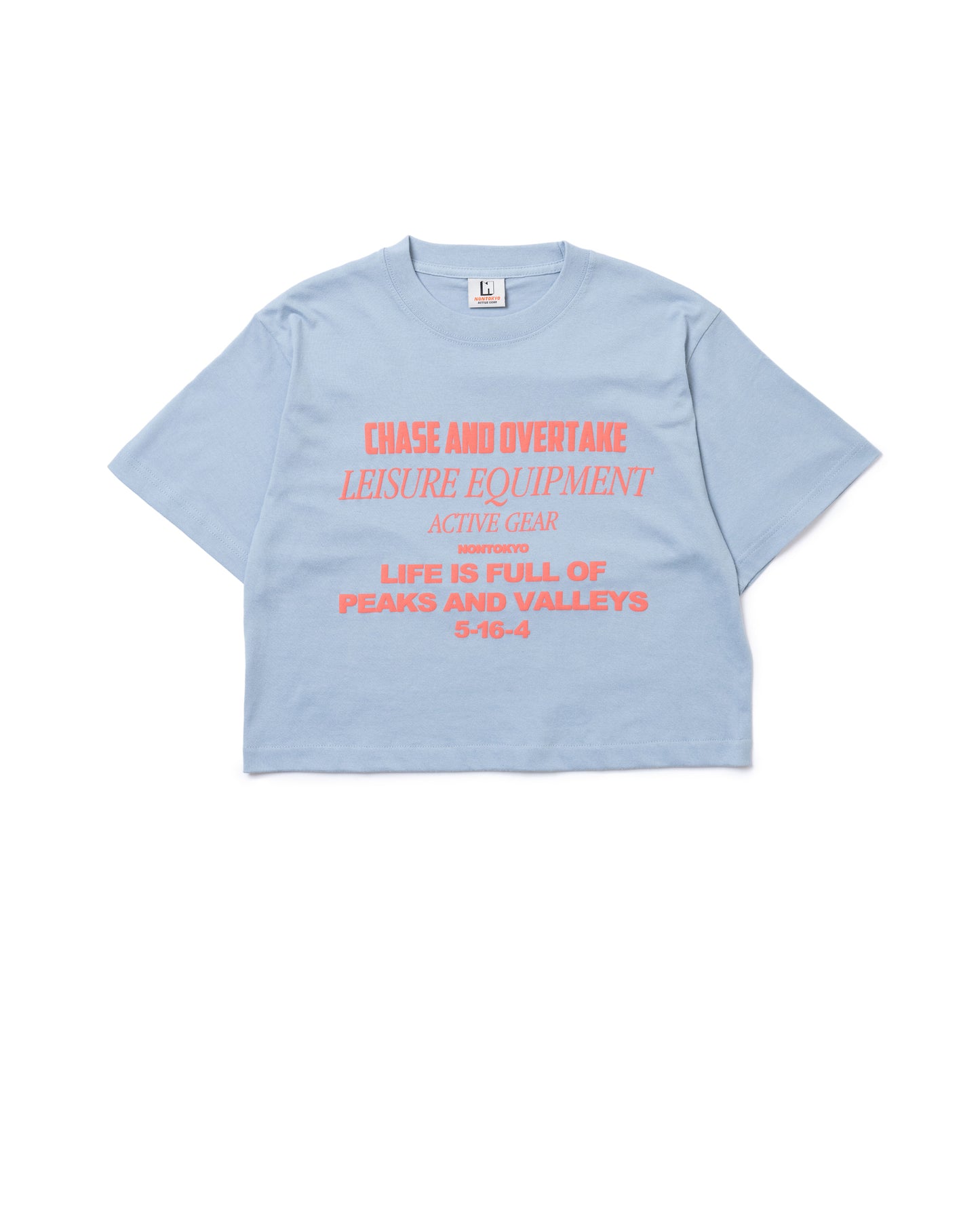 LETTERING PRINT SHORT T-SHIRT (BLUE)