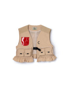 MULTIPOCKET FRILLVEST (BEIGE)