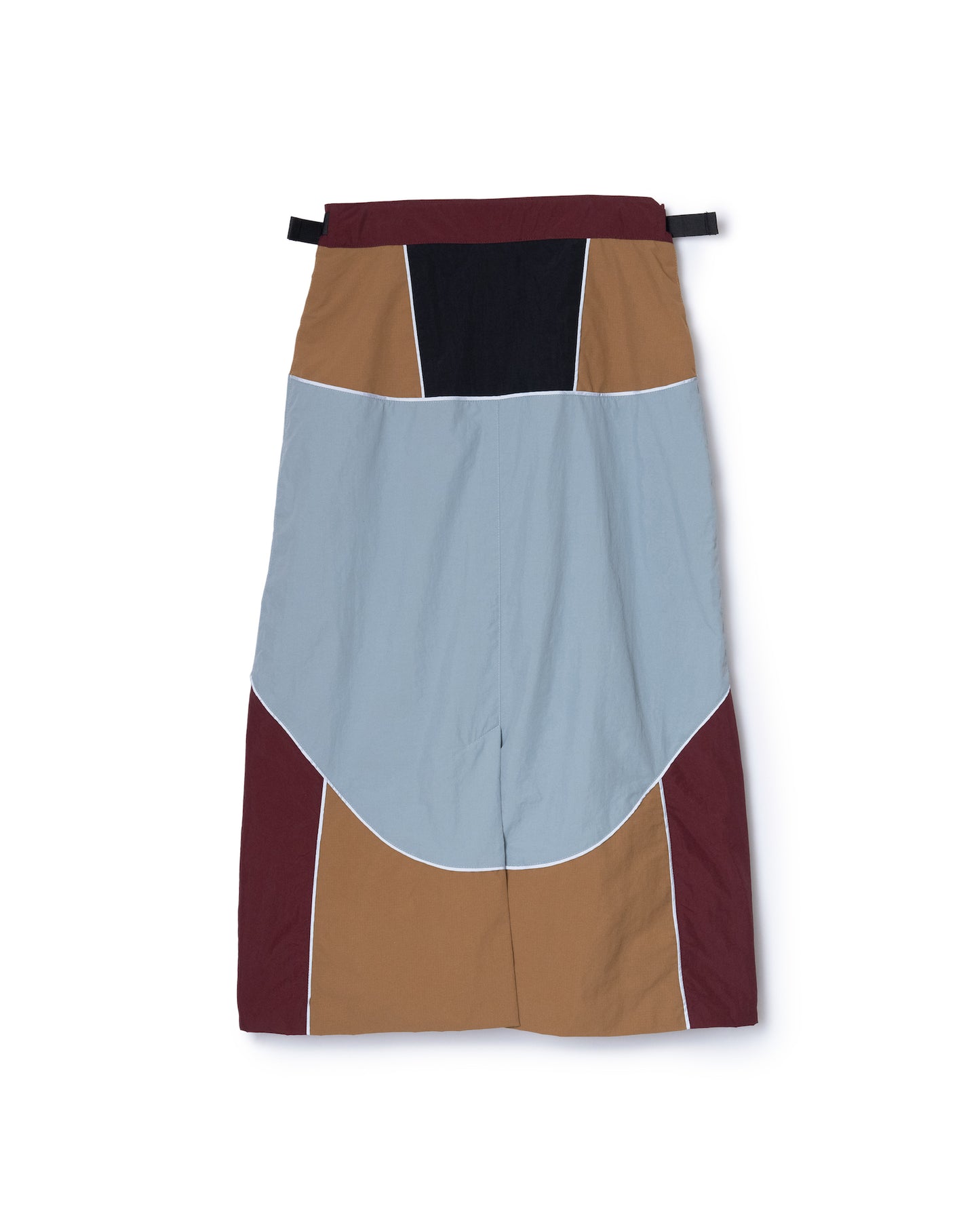 SWITCHING NYLON SKIRT (MUSTARD x BLUE)