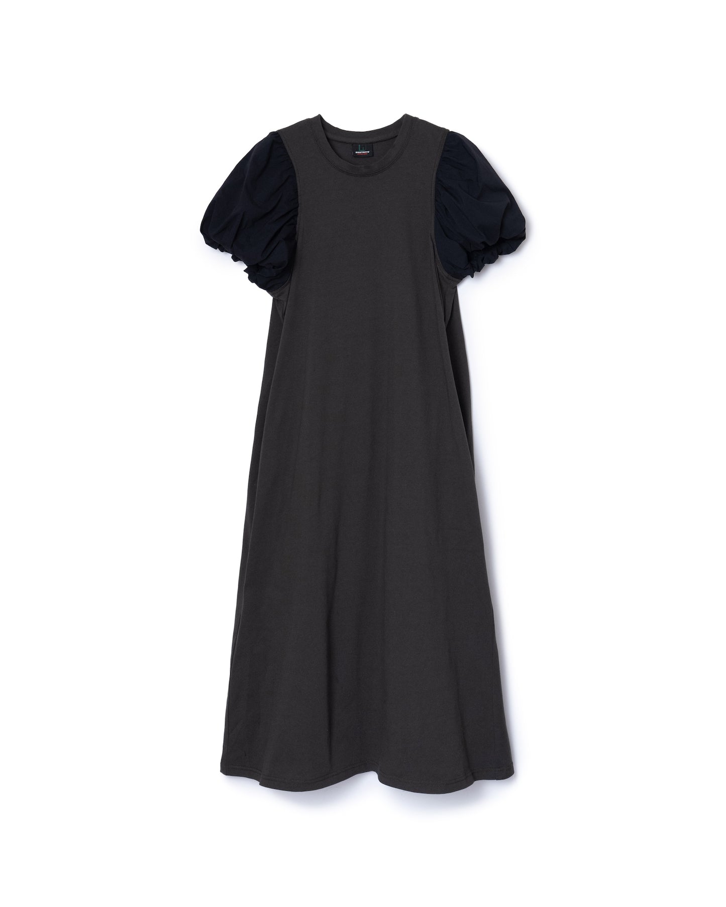 BALLOON SLEEVE ONE-PIECE (GRAY x BLACK)
