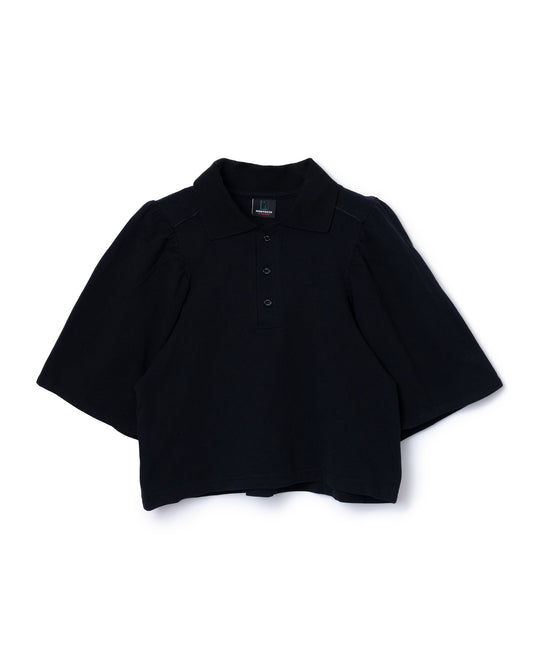 PUFF SLEEVE POLO-SHIRT (BLACK)