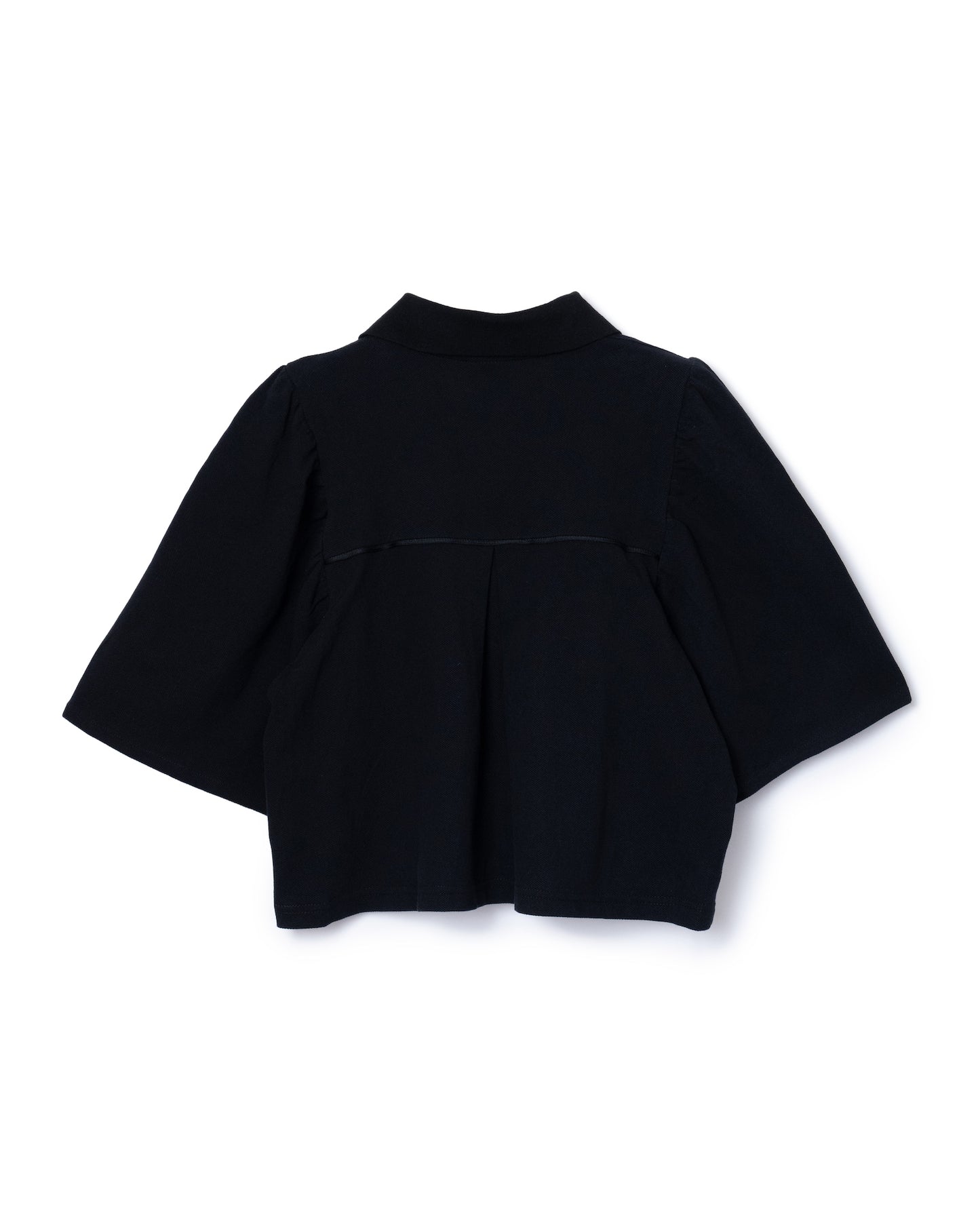 PUFF SLEEVE POLO-SHIRT (BLACK)
