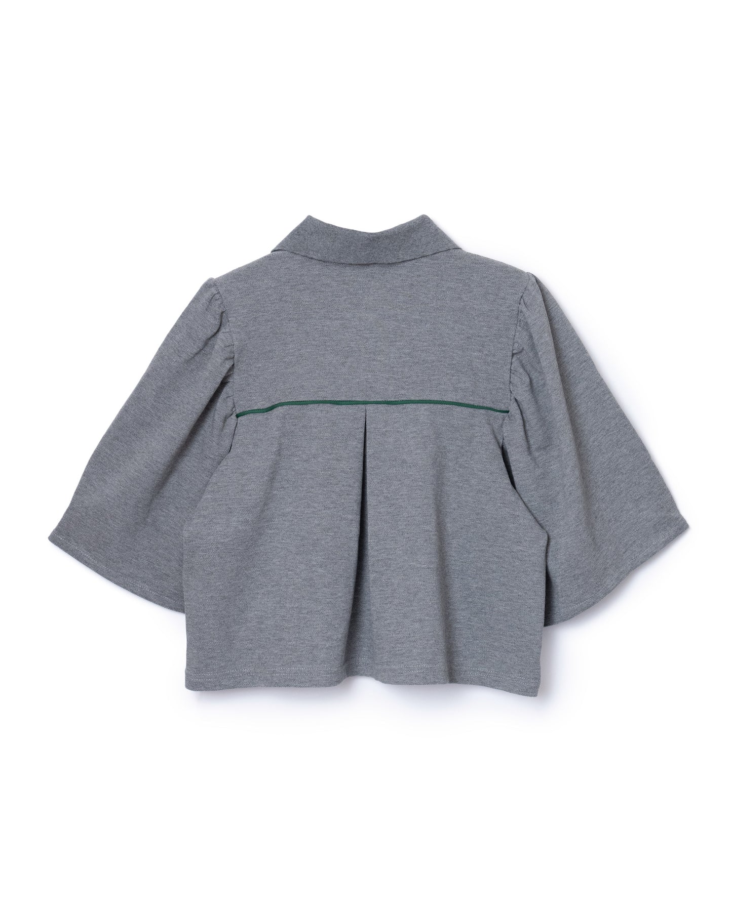 PUFF SLEEVE POLO-SHIRT (GRAY)