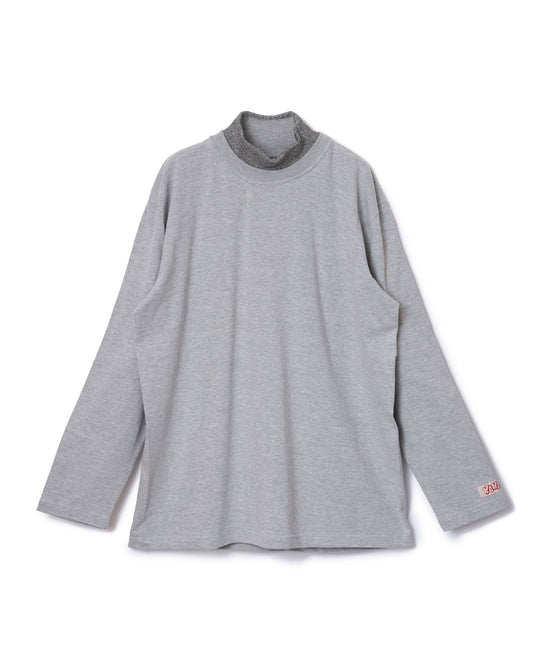 GLITTER MOCK NECK L/S T-SHIRT (GRAY)