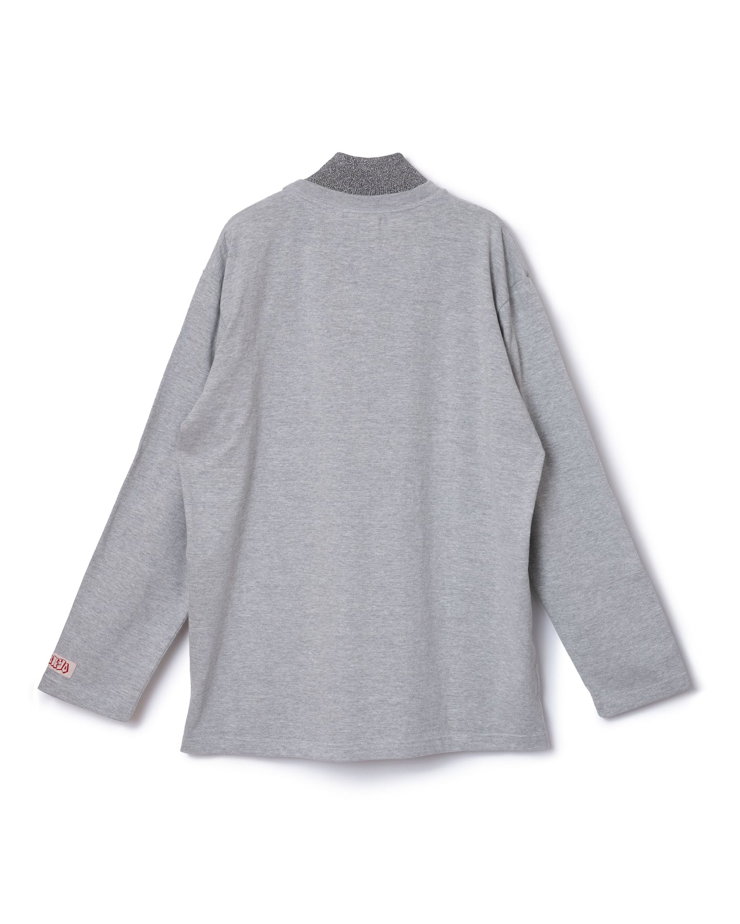 GLITTER MOCK NECK L/S T-SHIRT (GRAY)