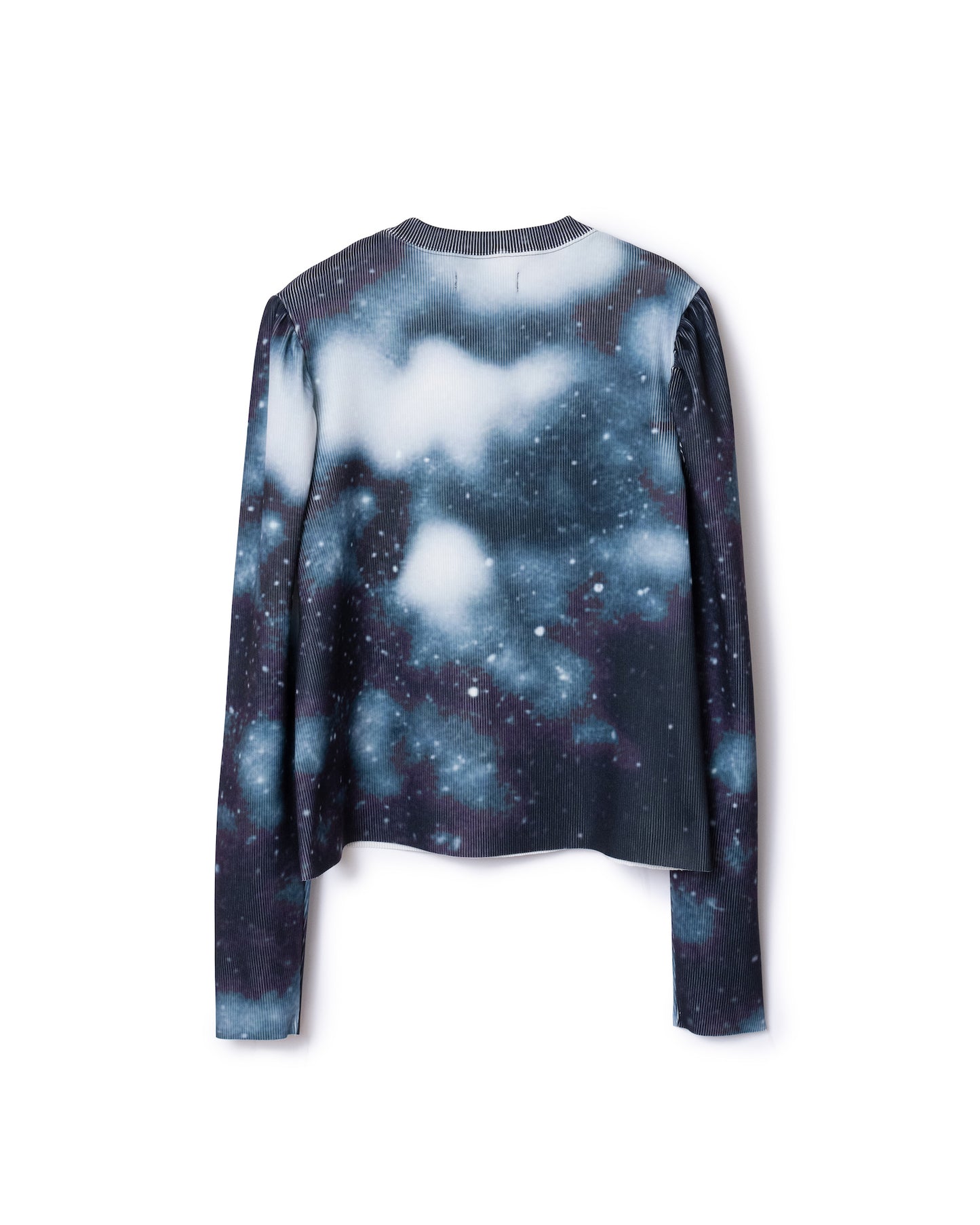 PRINT RIB PUFF SLEEVE C/S (FOG)