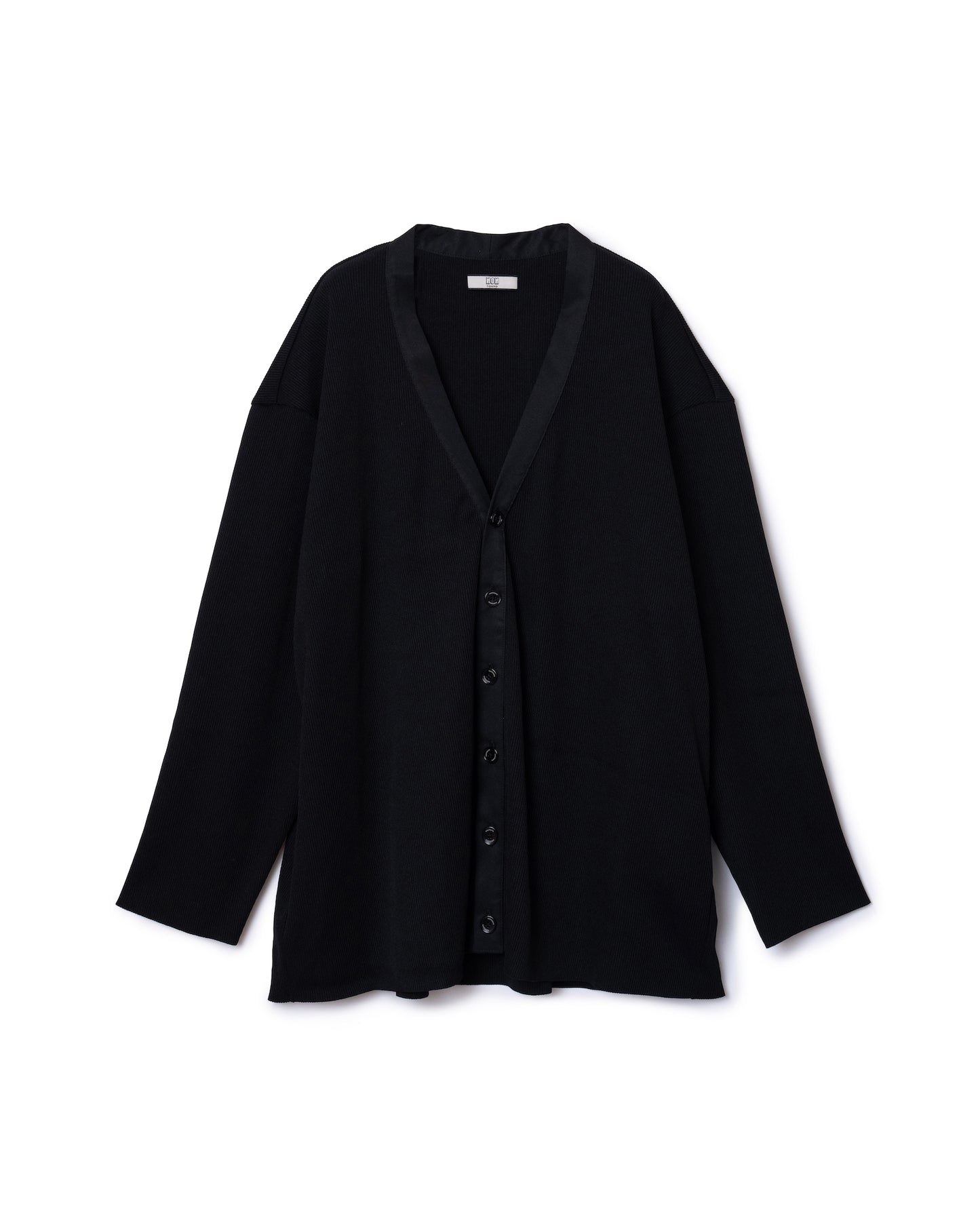 RIB BIG CARDIGAN (BLACK)