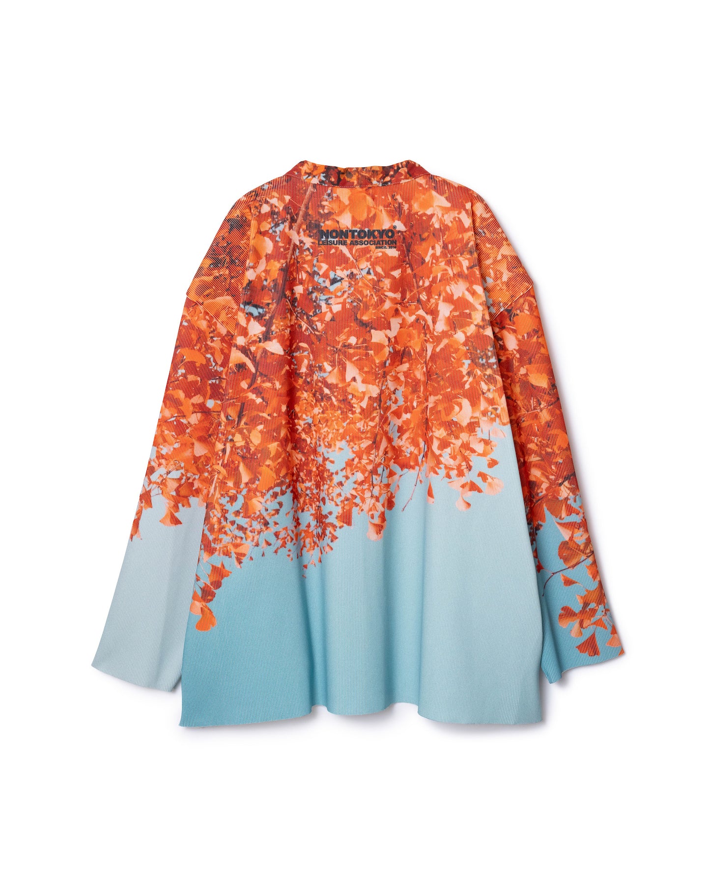 PRINT RIB BIG CARDIGAN (GINKGO)