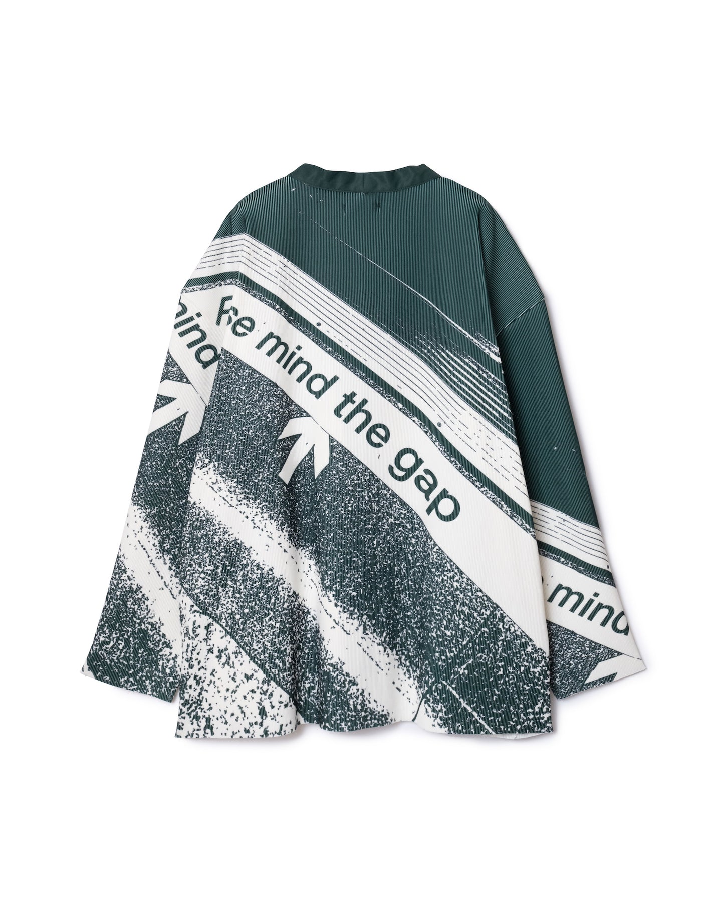 PRINT RIB BIG CARDIGAN (GREEN)