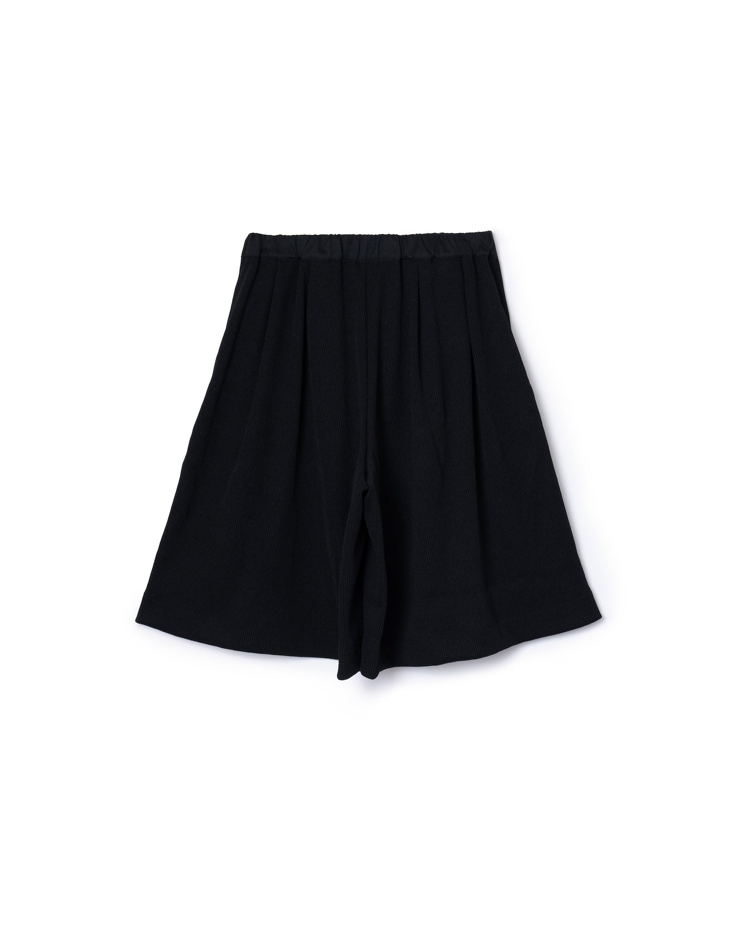 RIB WIDE SHORTS (BLACK)
