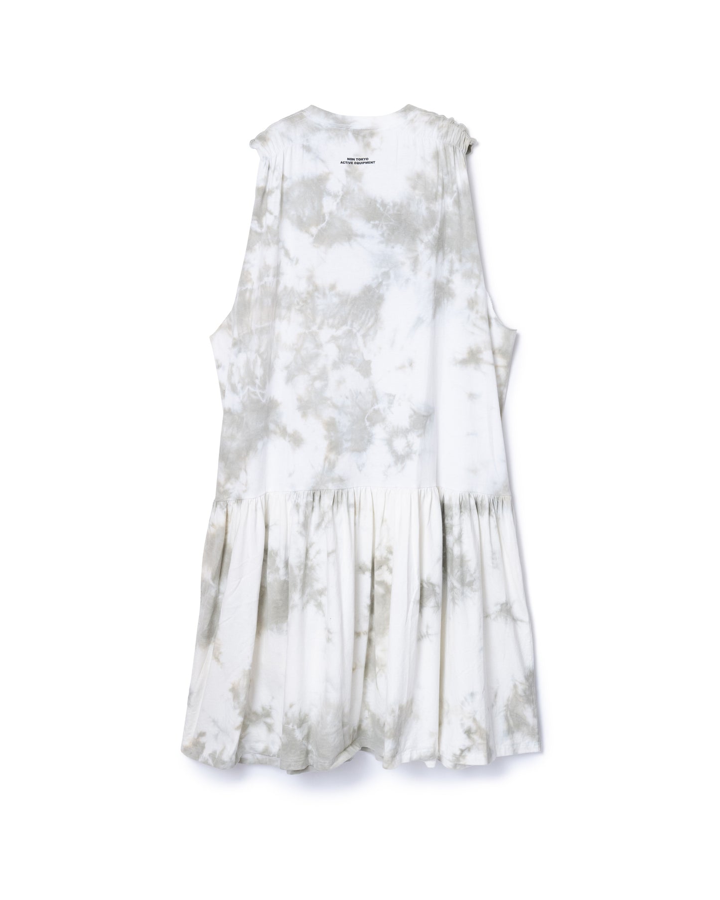 GATHER SHOULDER TIE-DYE ONE-PIECE (WHITE)