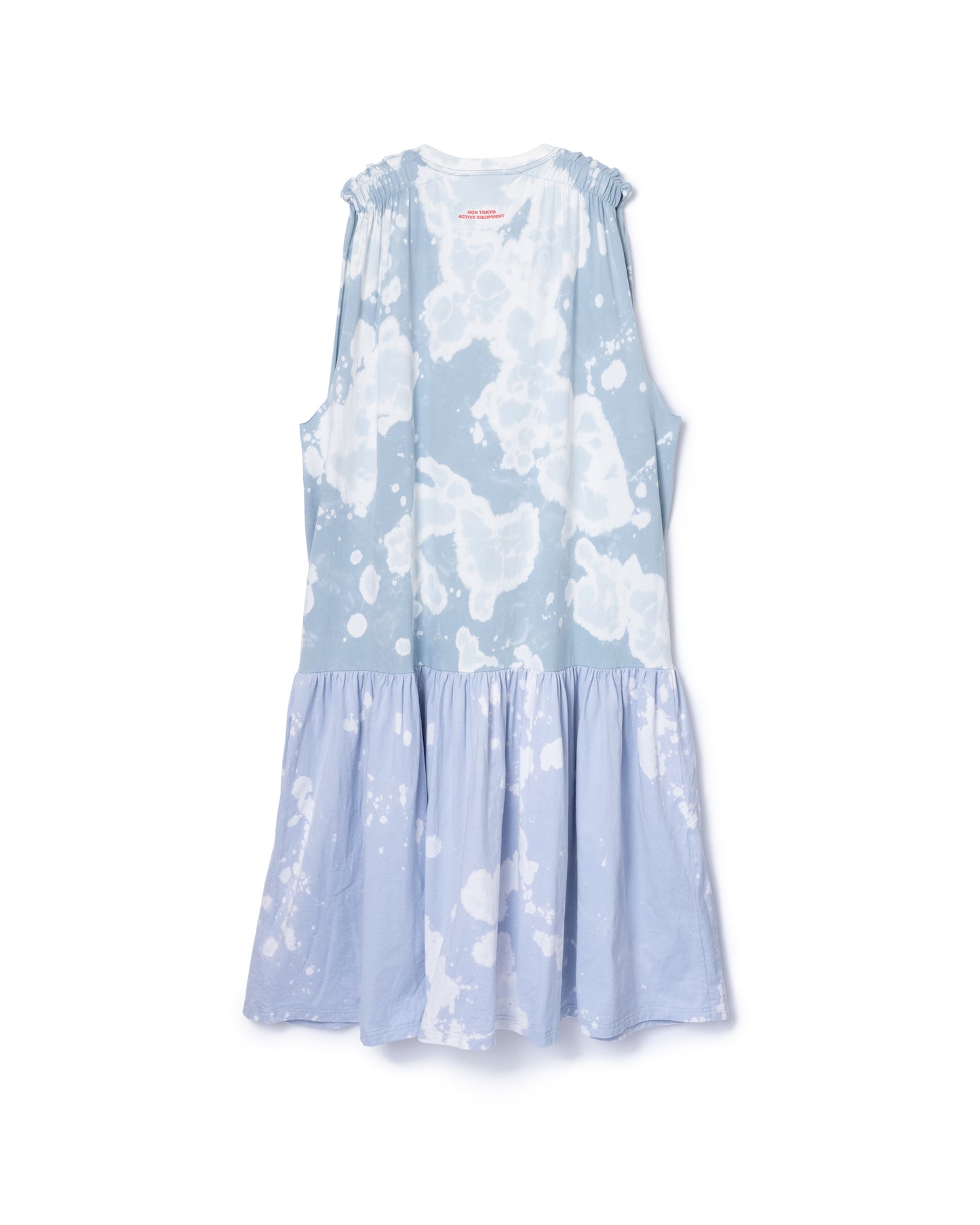 GATHER SHOULDER TIE-DYE ONE-PIECE (BLUE)