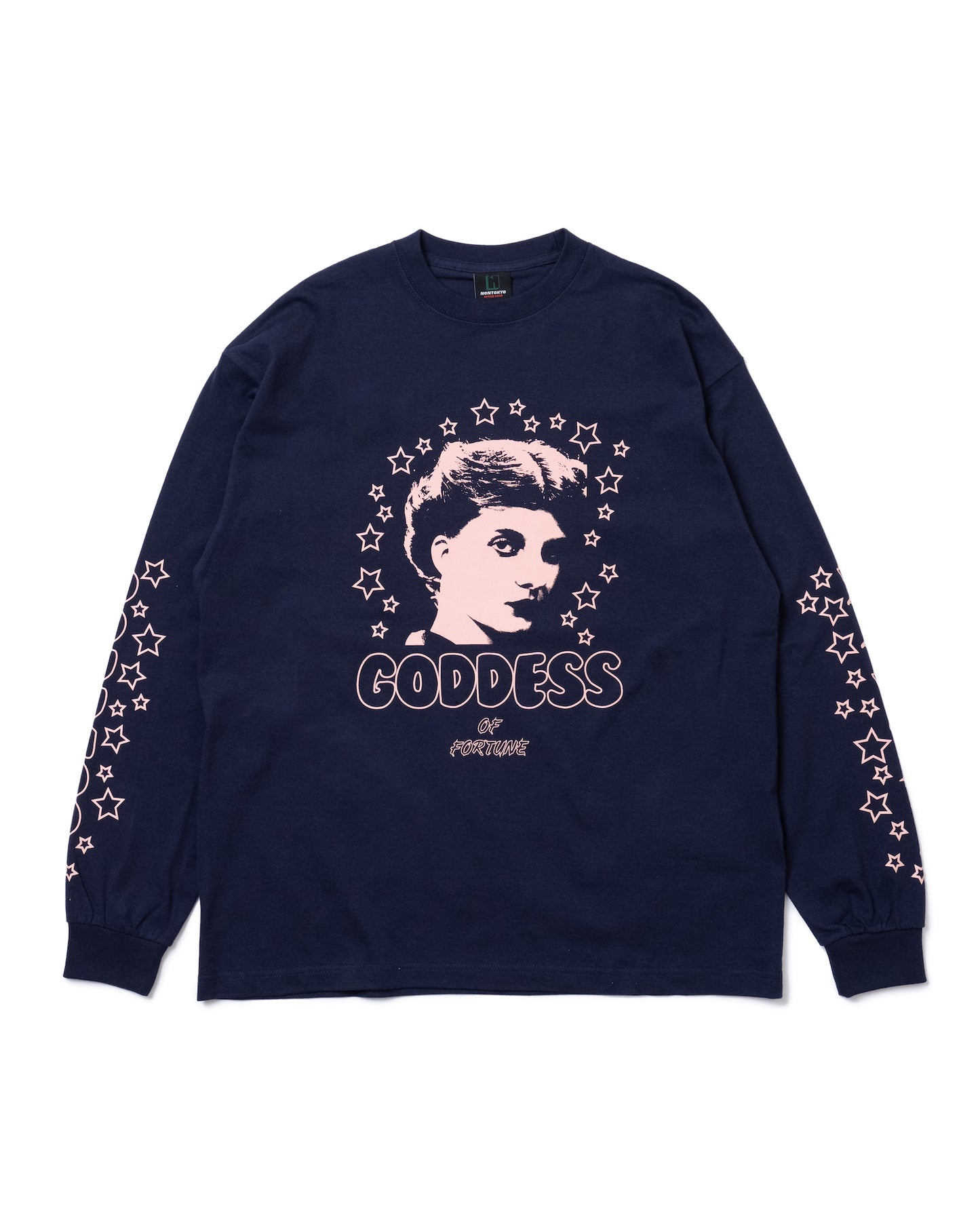 GODNESS PRINT L/S T-SHIRT (NAVY)