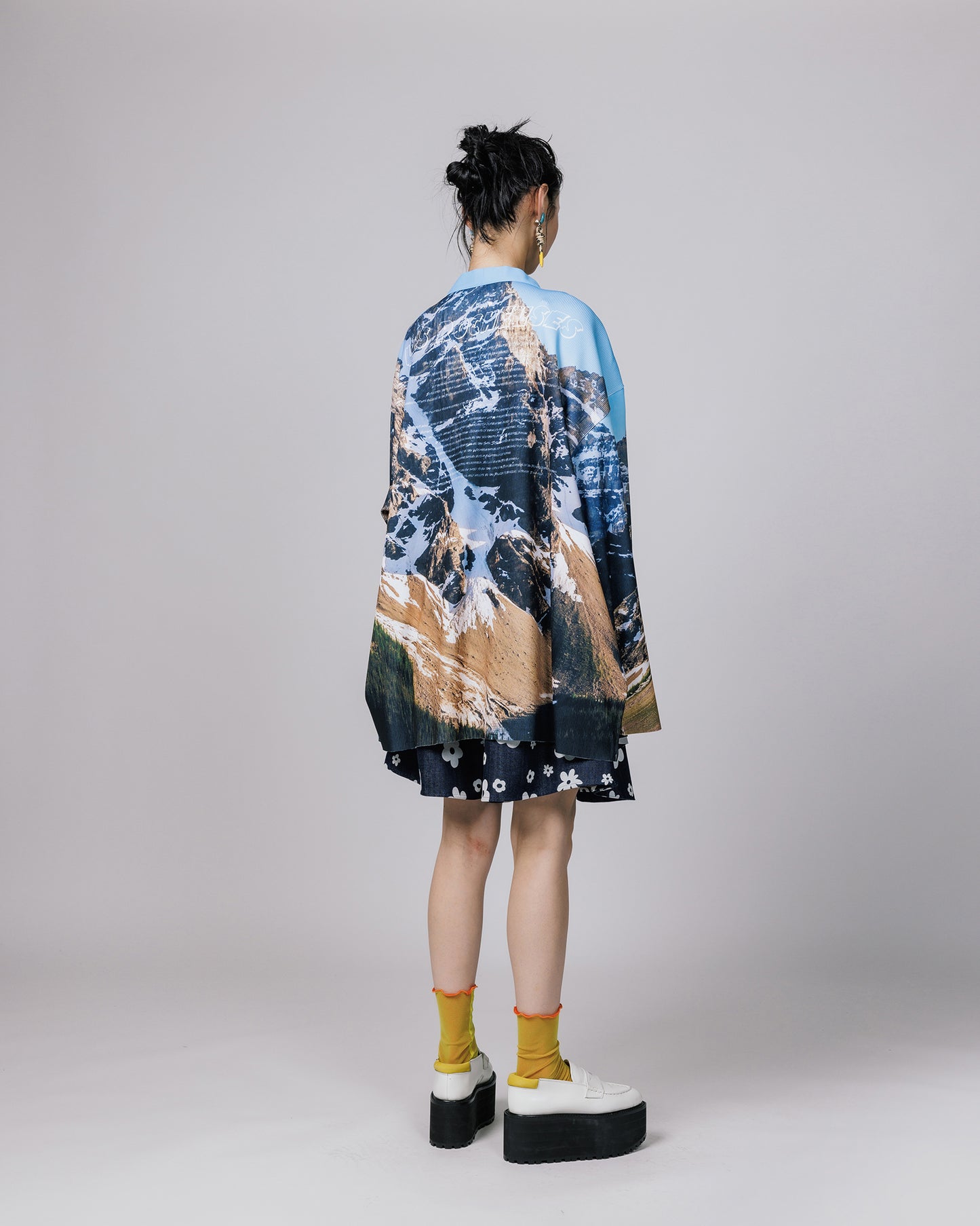 NON TOKYO / FLOKING FLOWER DENIM CULOTTES (IDIGO) / <NON TOKYO> FLOKING FLOWER DENIM CULOTTES (Indigo)