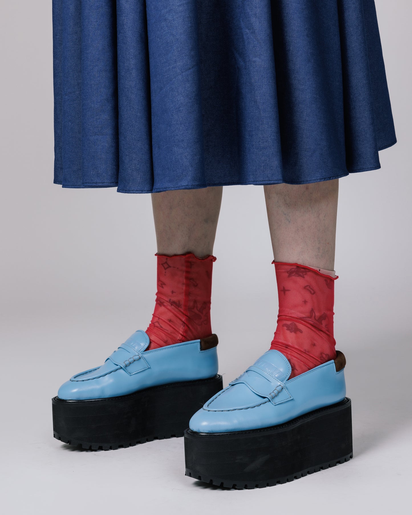 NON TOKYO / REVERSIBLE POWERNET SOX (SHORT / TATOO×PINK) / <NON TOKYO> Reversible power net socks (short / tattoo × pink)