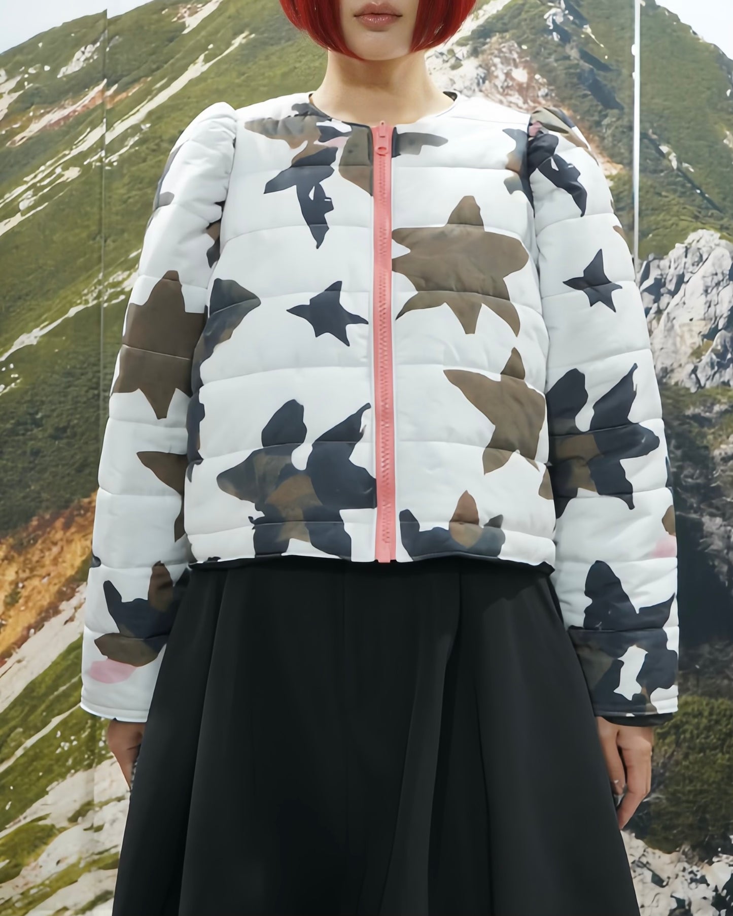 REVERSIBLE PUFFSLEEVE PADDING JACKET (STAR x BLACK)