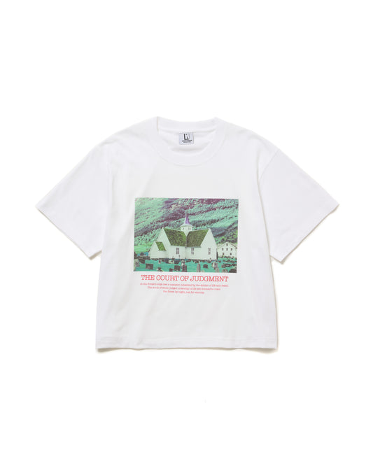 PRINT SHORT T-SHIRT / HOUSE  (WHITE)