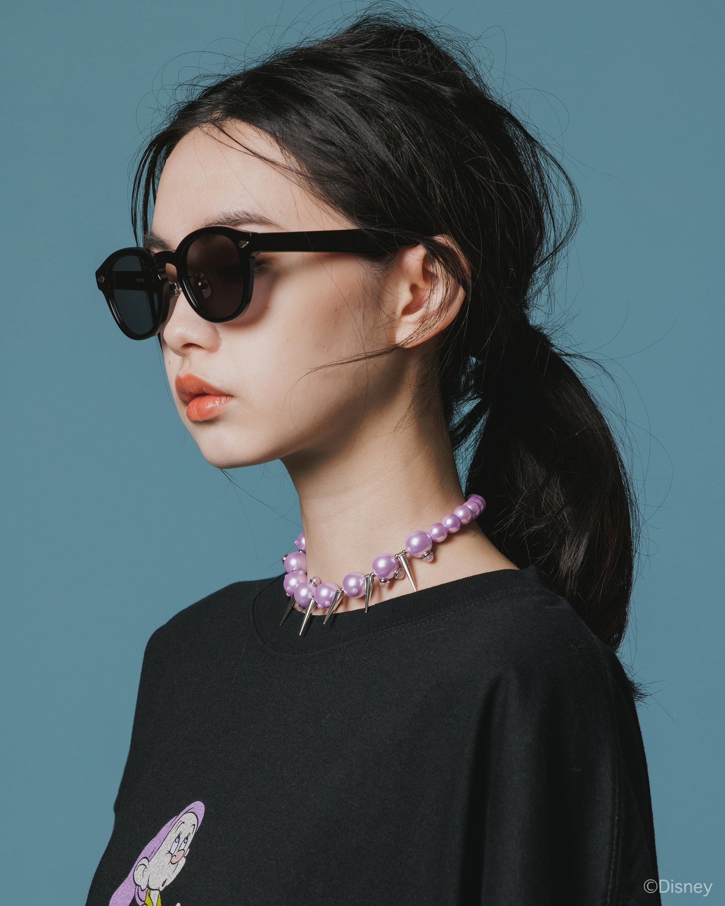 ROUND FRAME SUNGLASS (BLACK)