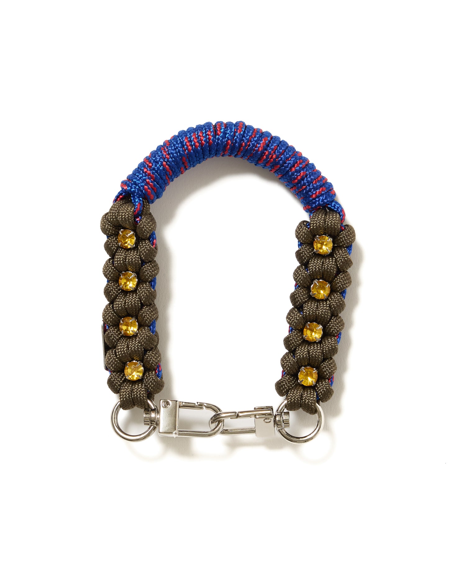 FLOWER BIJOU SMARTPHONE STRAP (KHAKI×BLUE)