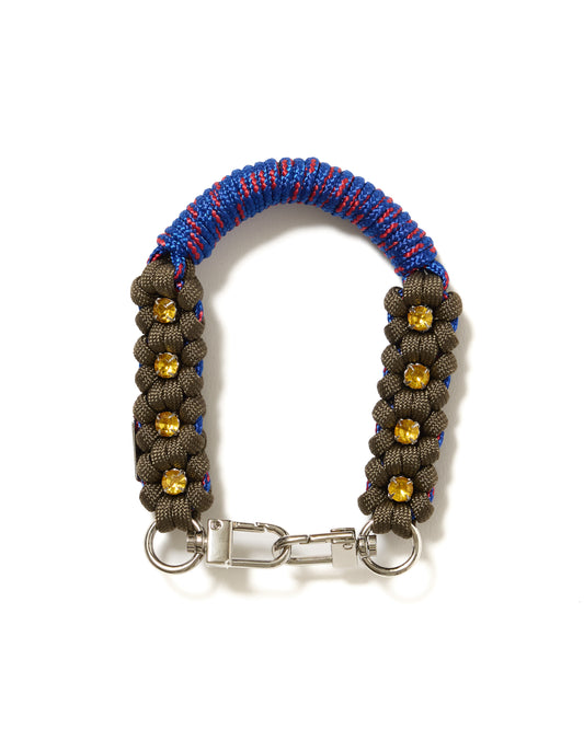 FLOWER BIJOU SMARTPHONE STRAP (KHAKI×BLUE)