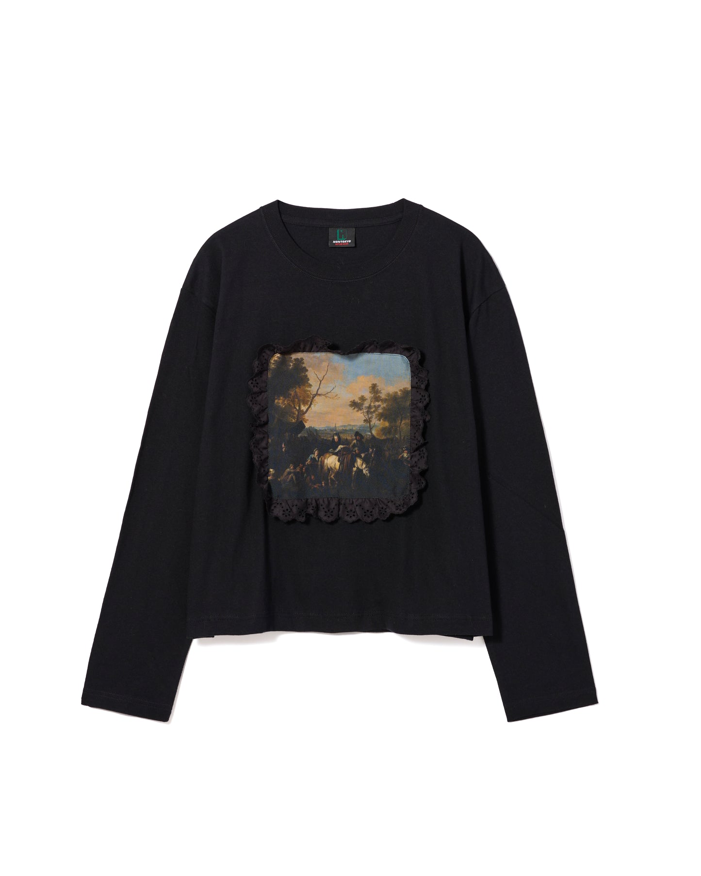 FRILL FRAME L/S T-SHIRT (BLACK)