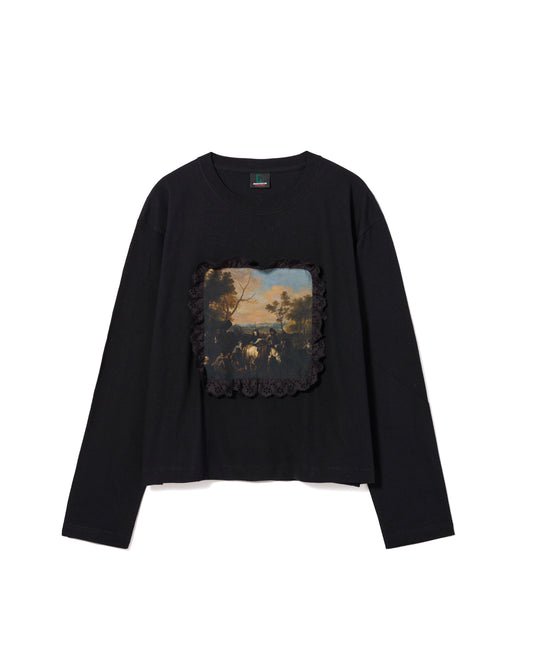 FRILL FRAME L/S T-SHIRT (BLACK)