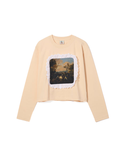 FRILL FRAME L/S T-SHIRT (IVORY)