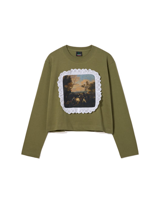 FRILL FRAME L/S T-SHIRT (KAHKI)