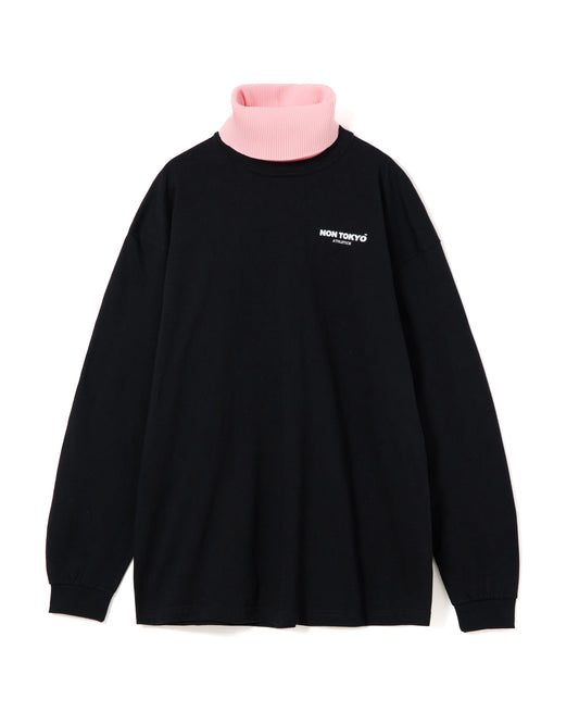 HIGH-NECK L/S T-SHIRT (BLACK)