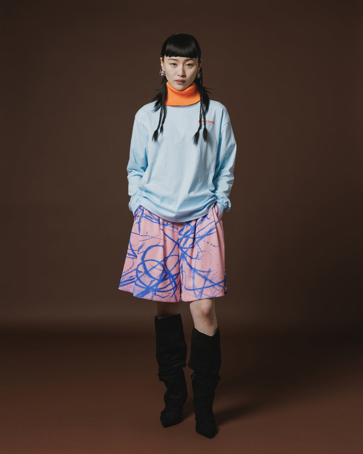 HIGH-NECK L/S T-SHIRT (L.BLUE)