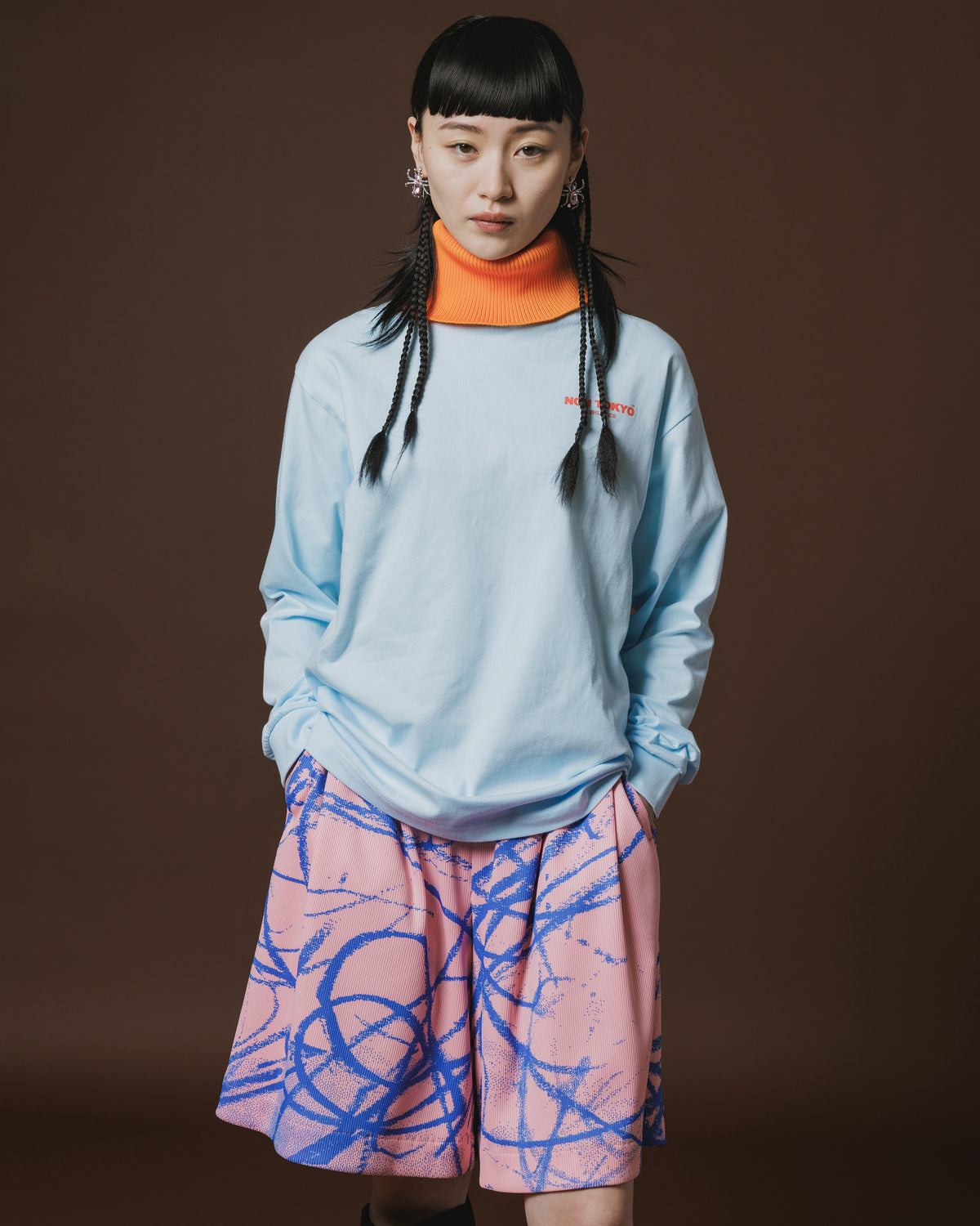 HIGH-NECK L/S T-SHIRT (L.BLUE)