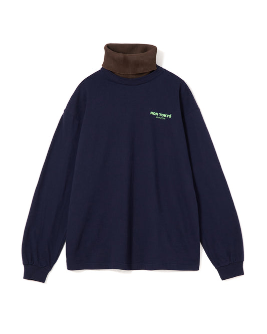 HIGH-NECK L/S T-SHIRT (NAVY)