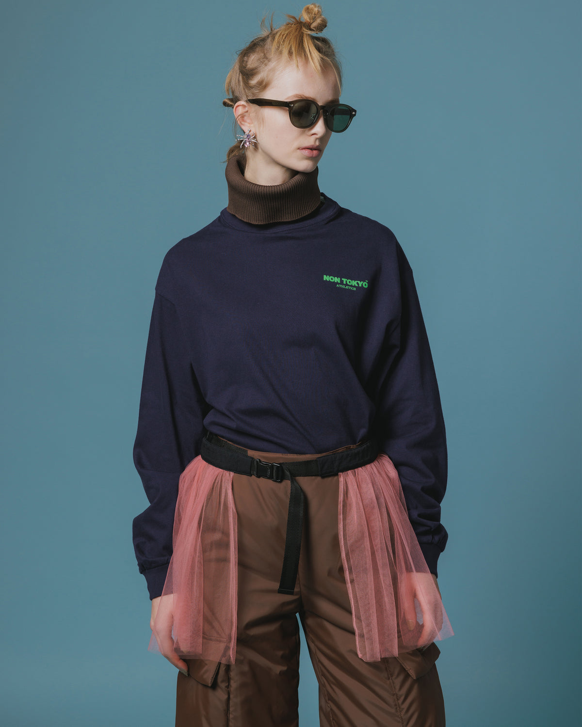 HIGH-NECK L/S T-SHIRT (NAVY)