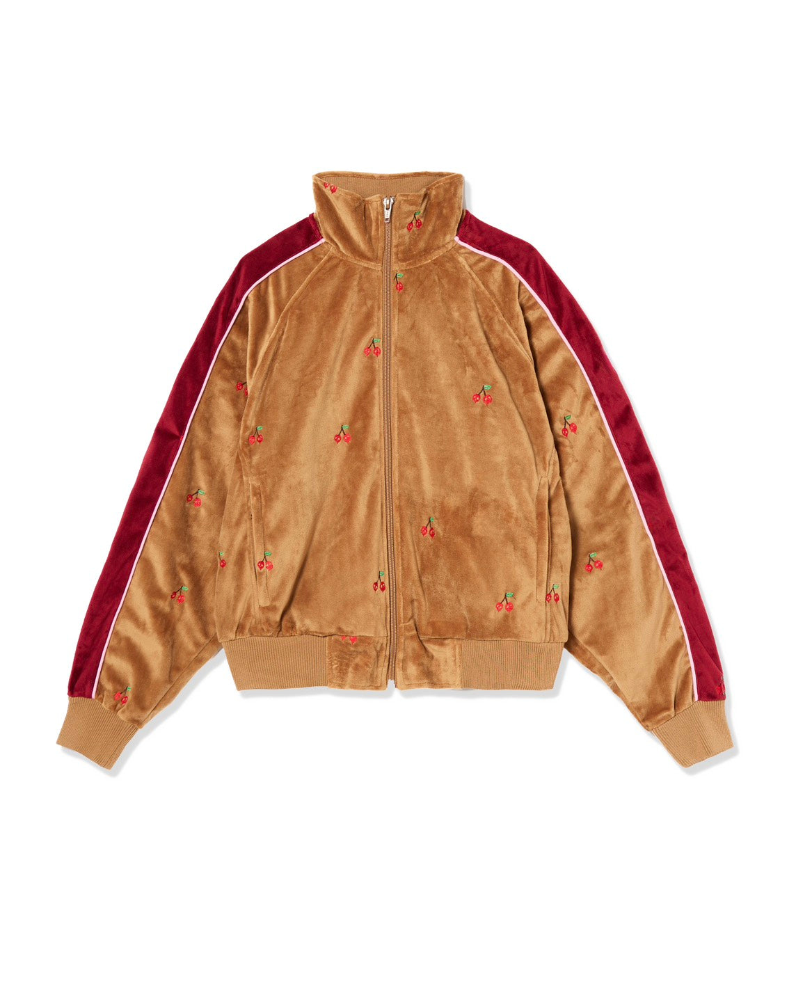 EMBROIDERY VELOUR TRACK JKT (BROWN)