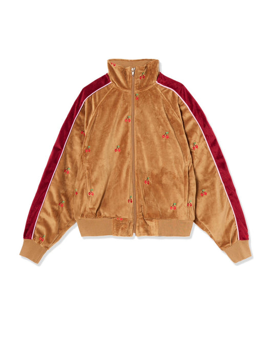EMBROIDERY VELOUR TRACK JKT (BROWN)