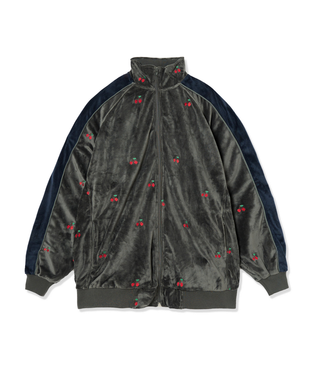EMBROIDERY VELOUR TRACK JKT (GRAY)