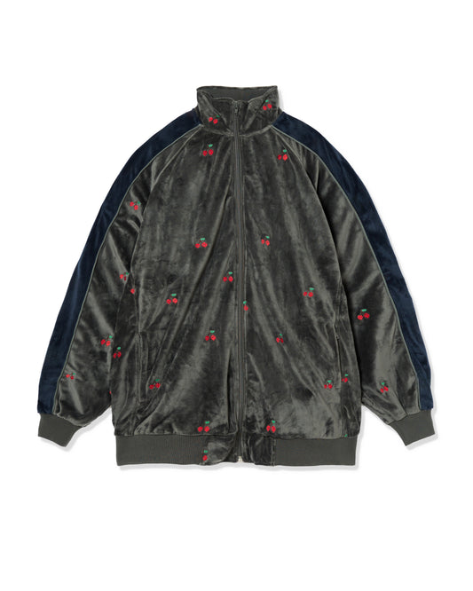 EMBROIDERY VELOUR TRACK JKT (GRAY)
