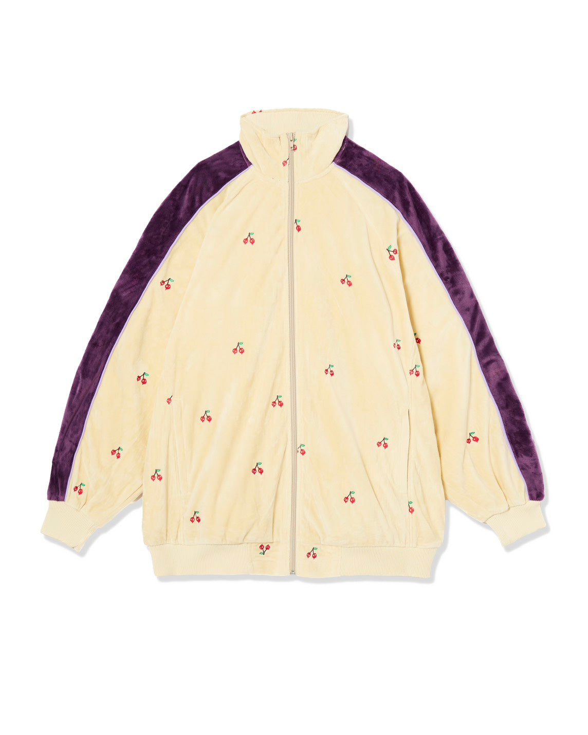 EMBROIDERY VELOUR TRACK JKT (IVORY)